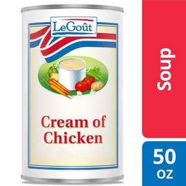 LeGout Cream of Chicken Condensed Canned Soup, 0g Trans Fat, 50 oz, Pack of 12