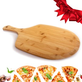 100% Organic Bamboo Pizza Peel| Wooden Pizza Board| long handle Pizza Paddle| Pizza Lovers