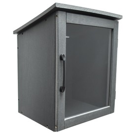 BplusZ Little Library Box Outdoor Waterproof HDPE Book Storage Small Deck Patio Resin Cabinet Bin Outside Free Shed Container for Lending Neighborhood Community, Gray