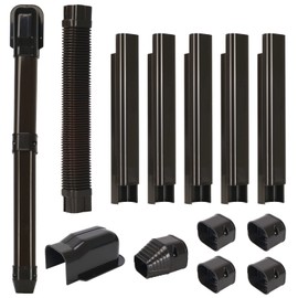 BEWAVE Mini Split Line Set Cover Kit, Decorative PVC Tubing Cover Kit for Mini Split Air Conditioners and Heat Pumps, 3" 10 Ft Brown