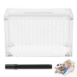 Erpmlyo Money Box with Counter Acrylic Transparent Money Box 5000 Euro Assembled, Removable and Reusable Money Box with Numbers
