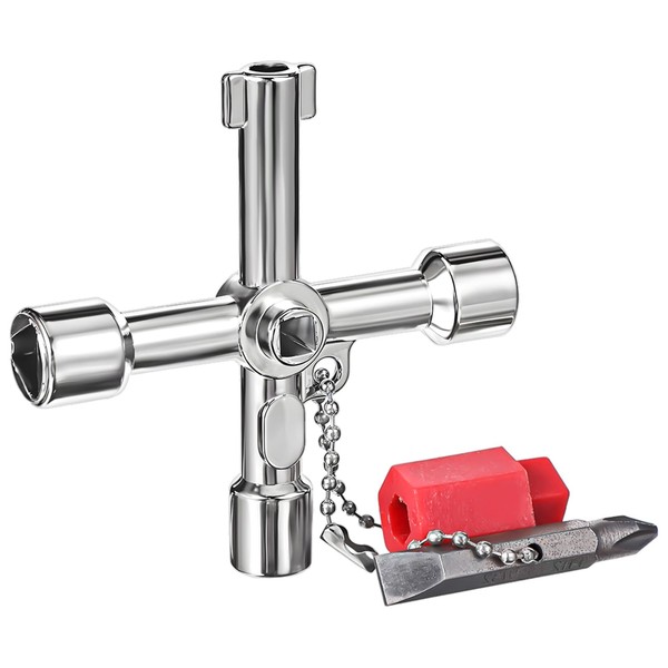 HJZHII 4 Way Water Key with Slotted and Phillips Screwdrivers,