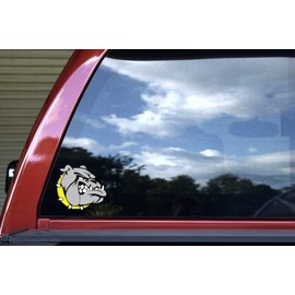 StickerTalk Yellow Collared Bulldog Mascot Vinyl Sticker, 5 inches by 4.5 inches
