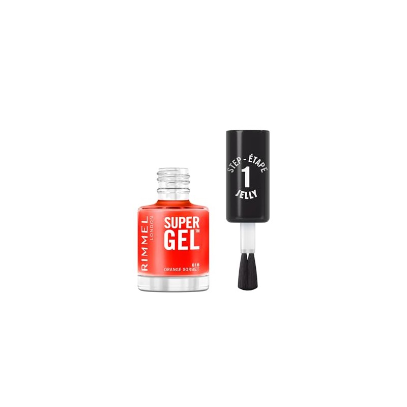 Rimmel Super Gel Jelly Gloss, Nagellack, 018 Orange Sorbet, langer