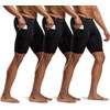 ATHLIO Men's (Pack of 3) Athletic Cool Dry Compression Shorts,