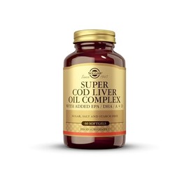 Solgar Super Cod Liver Oil Complex Softgels - Pack of 60 - Essential Fatty Acids, Vitamin A & D - Brain, Vision and Heart Health Support