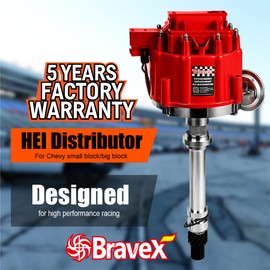 STEINBRÜCKE High Performance Red Cap HEI Distributor for Chevy gm SBC 283 305 307 327 350 400 BBC 454 396 427 Small/Big Block 65k coil 7500RPM