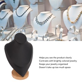 Necklace Display Stand, Wooden Jewelry Store Character Display Stand, Pendant Jewelry Display Stand Stand for Trade Show(Black)