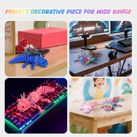 Axolotl Fidget Toy impreso en 3D, juguete de animales impreso en 3D, juguete articulado flexible axolot, regalo divertido (verde menta, 10 pulgadas)