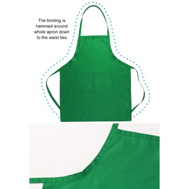 Hi loyaya Total 12 Pack Plain Color Bib Apron with 2 Pockets Painting Event Party BBQ Cooking Kitchen Aprons Bulk for Women Men Chef