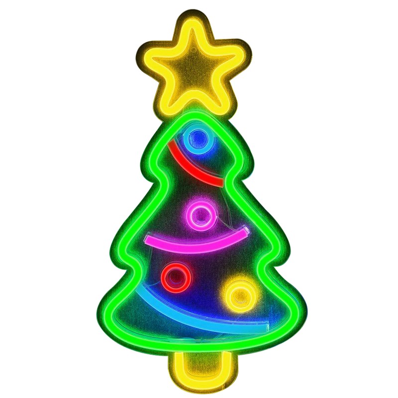 LED Neon Lights Christmas Tree Shape Light Sign USB Night
