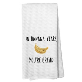 Liosei Funny 30th 40th 50th 60th Birthday Gifts for Women Men - in Banana Years You're Bread Funny Kitchen Towels, Birthday Gifts for Best Friend Sister Brother, Waffle Weave Microfiber Towel 16x24