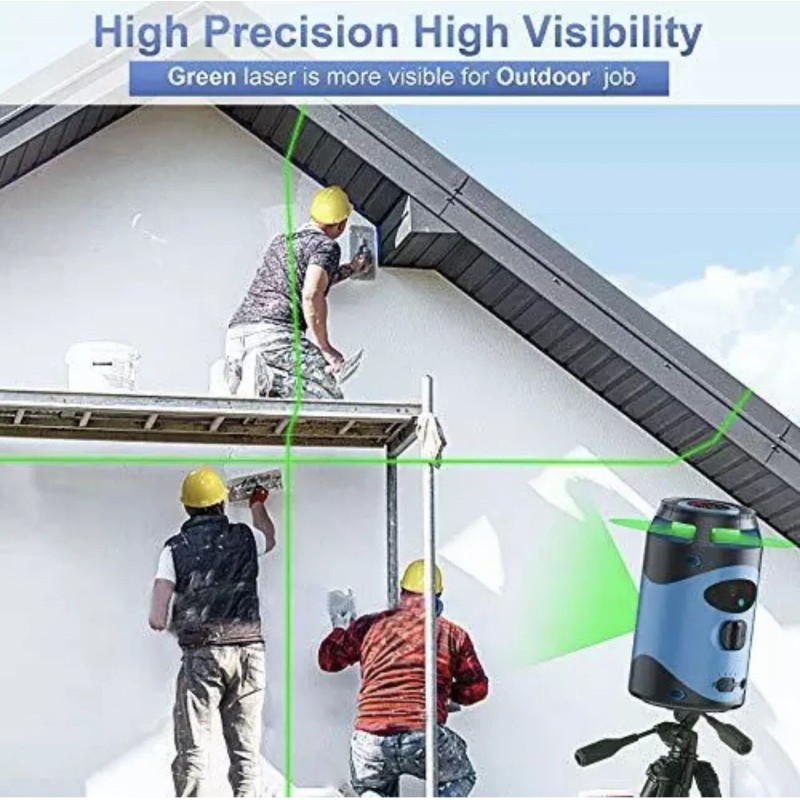 tavool Cross Laser Level for Construction - 360° Green Self