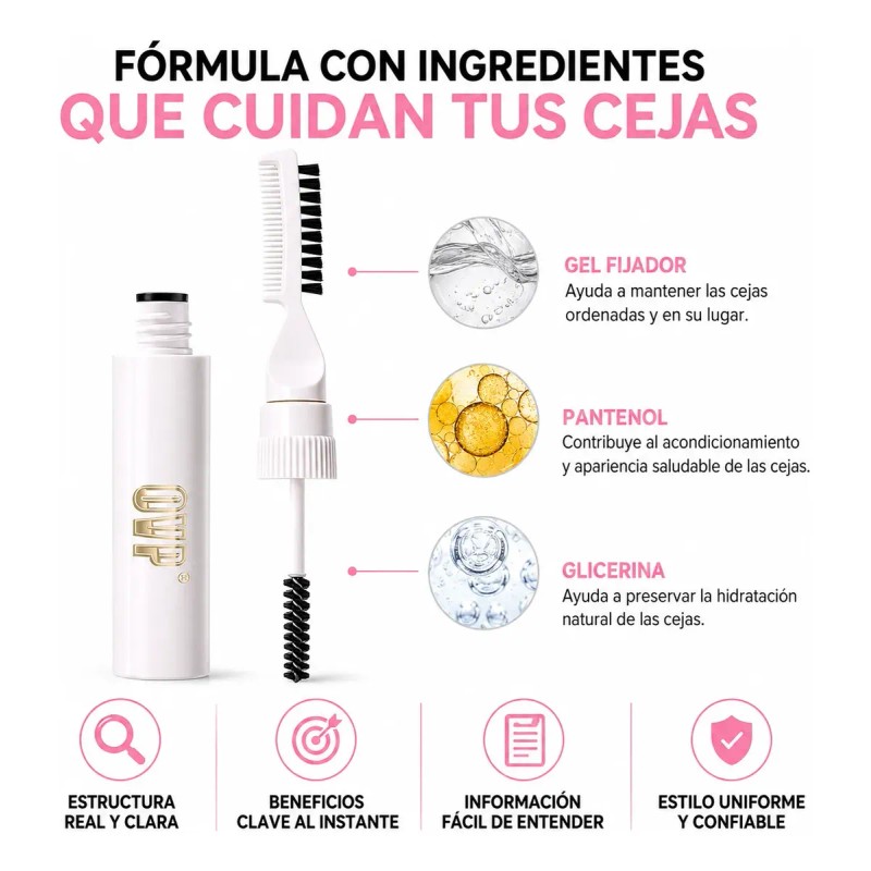 Gel Para Cejas Gel Planchar Cejas Con Pincel Transparente
