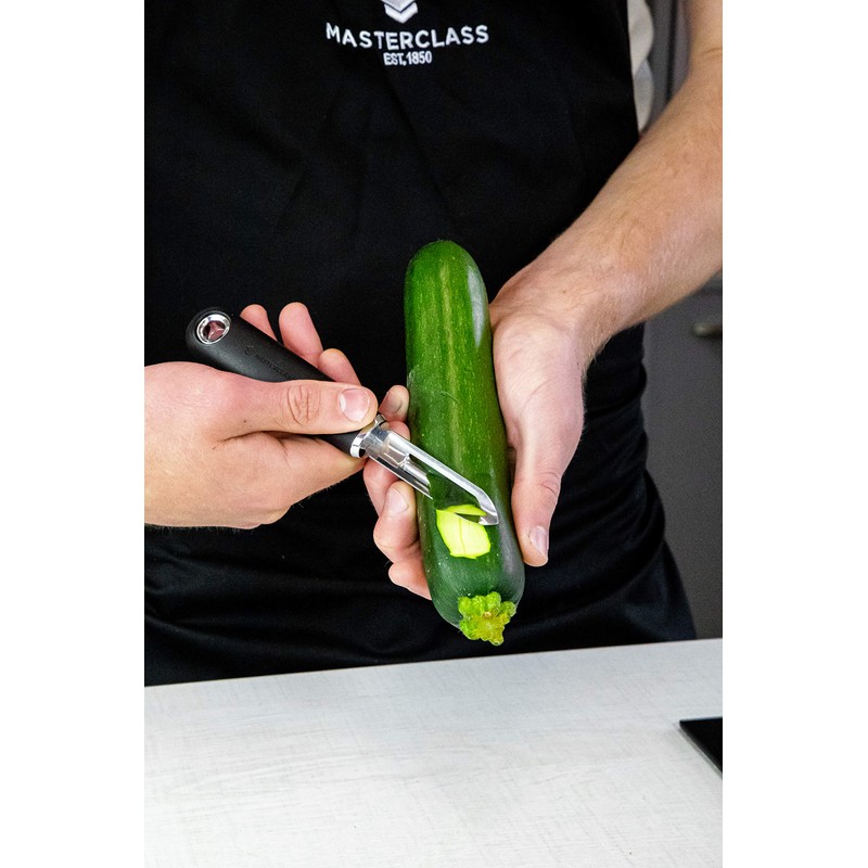 MasterClass Straight Potato Peeler with Soft Grip Handle, Stainless Steel,