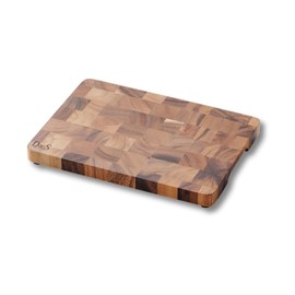 D&S End Grain Cutting Board, Medium 10.8 x 7.8 inches (27.5 x 19.7 cm), Wood Cutting Board, Natural Wood, Nordic Style, Natural Acacia Wood, Warm Design, Checkerboard Pattern MP.1621-M
