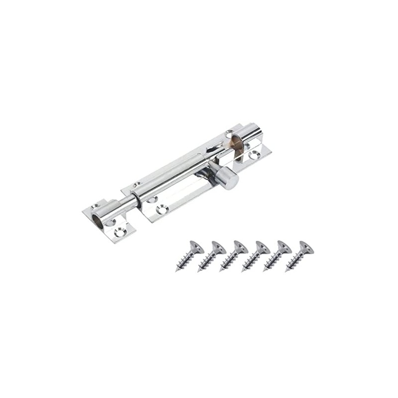 SISI UK® 75mm Door Bolt, Polished Chrome Barrel Door Bolt