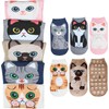 Pilates Grip Socks for Women Cat Design Cute Funny Grippy
