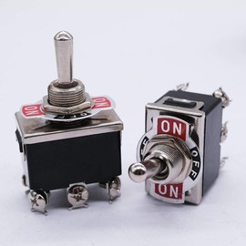 mxuteuk 3pcs Heavy Duty Rocker Toggle Switch 15A 250V DPDT ON/OFF/ON 6 Terminal 3 Position + 5pcs Metal Knob Cover Cap Waterproof, 2 Years Warranty Ten-1322-5mz-B203