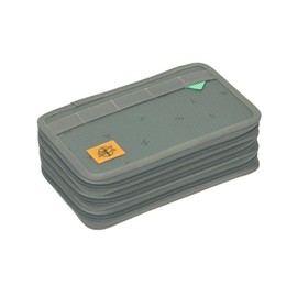 LÄSSIG Pencil Case Filled 20 Pieces / School Triple Pencil Case Unique Letters Green, Green, pencil case