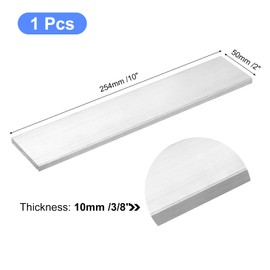 sourcing map Square Aluminum Flat Bar, 3/8" Thick 2" Width 10" Length Square Aluminum Bar 6061 Aluminum Flat Plate, 10 x 50 x 254mm T6511 Solid New Mill Stock For Industrial Building