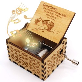 ukebobo Wooden Music Box - The Pooh Saying Music Box, Gift for Friend, Merry Christmas Music Box, New Year's Gifts - 1 Set