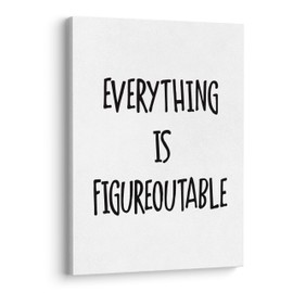 XWELLDAN Everything Is Figureoutable Office Framed Canvas Wall Art Decor, Inspirational Motivational Wall Art Decor, 11x14 Inches