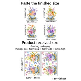 Wall Art Stickers Plant Prints - Living Room Flower Wall Decals for Living Room Bedroom Tropical Flowers Plant Stickers 1507