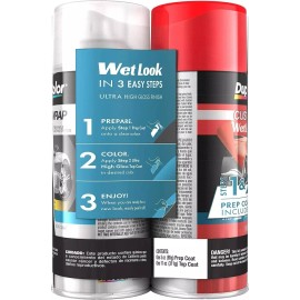 Dupli-Color 6 Cans INDY RED Dupli-Color Custom Wrap Wet Look Step 1 Prep/Step 2 Removable