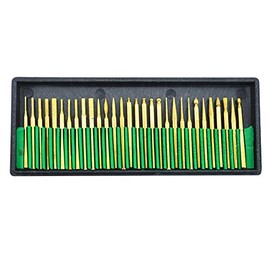 CGMJ 30 Pcs/Box Titanium Plating Diamond Burrs Diamond Coated Rotary Burrs Diamond Grinding Head Shank Diameter 1/8"