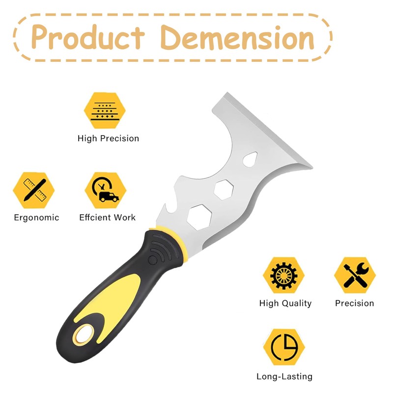 Scraper Tool,Stainless Steel 13-in-1 Painters Tool, Putty Scraper Professional Quality,Professional