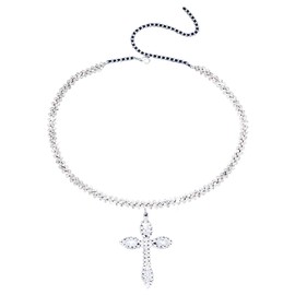 Cross Pendant Necklace, Zirconium Chain, Elegant Design,Exquisite Gifts for Her