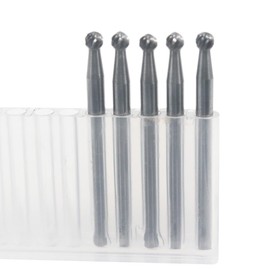 Luo ke 5 Pcs 3mm Carbide Ball Burs, 1/8'' Shank Tungsten Carbide Ball Shape Cutting Burr for Rotary Tools (Single Slot)