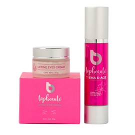 Kit SkinCare Antiedad +25 Crema Facial Antiarrugas 100% natural + Crema contorno de ojos Antiage Colágeno y Ácido Hialurónico lifting eyes cream