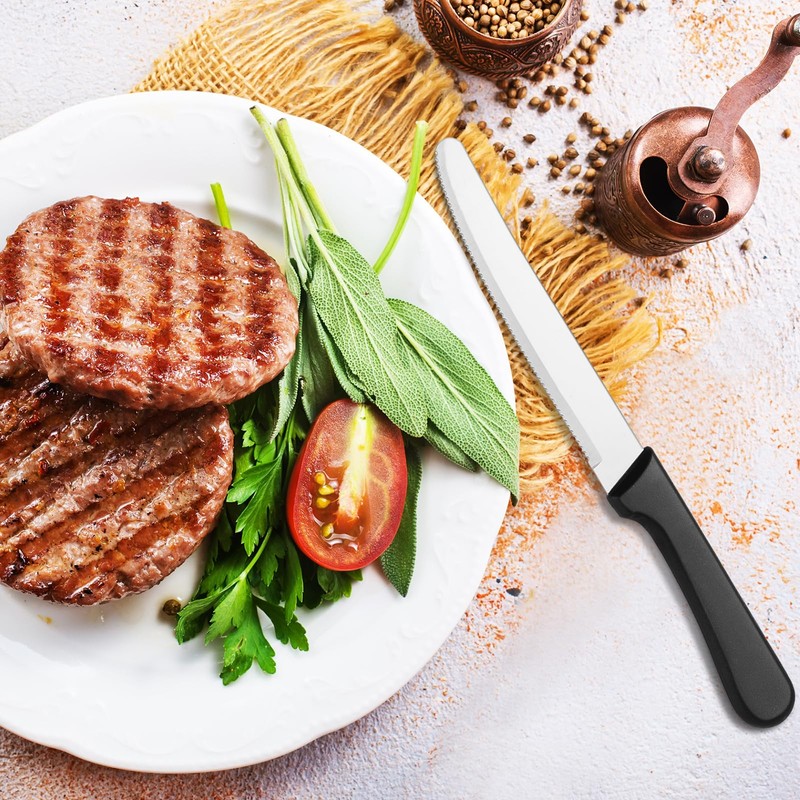Zhehao 150 Pcs 8.39 Inches Steak Knife Sets Black Steak