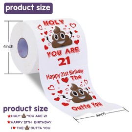 Givviza Funny 21st Birthday Toilet Paper Gag Gift - Novelty 21st Birthday Present for Friends, Family | Cheers to 21 Years Party Decorations, Unique Bday Party
