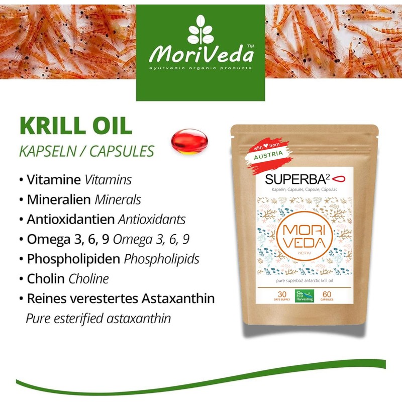 MoriVeda Superba Capsule di olio di krill premium, con rivoluzionario
