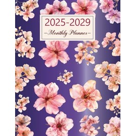 Monthly Planner 2025-2029: 5 Year (January 2025 Through December 2029) with Federal Holidays. Large Size 8,5"x11" in. Floral Cover Design