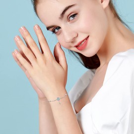 XIXLES Dream Catcher Bracelet 925 Sterling Silver Dreamcatcher Turquoise Bracelet Jewelry for Women