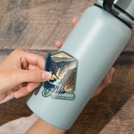 Die Cut Sticker White Mountain National Forest, New Hampshire, Lithograph, Contour Vinyl Sticker 3 to 6 inches, (Waterproof Decal for Cars, Water Bottles, Laptops, Coolers), Large