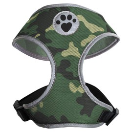 iGadgitz Home U7043 - Sweat-Proof Dog Harness, Puppy Harness, Walking Dog Vest in with Reflective High Visibility Piping & Secure Lockable buckle - Camo - Small