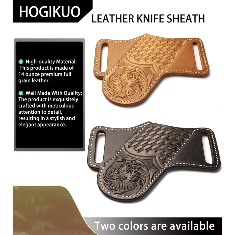 Knife Sheath, Leather Knife Sheath for Belt, Pocket Knife Holster