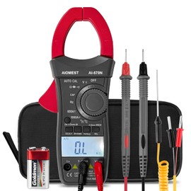 AIOMEST Digital AC DC Inrush Current Clamp Multimeter, 6000 Counts TRMS Auto Range DMM Meter for AC/DC Volt Amp Ohm Temp Duty Hz, Multi-Tester for Voltage Current Resistance Capacitance AI-570N