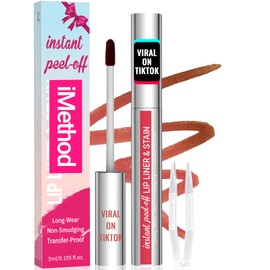 iMethod Lip Stain - Lip Liner Stain, Peel Off Lip Stain with Tweezer, Natural Long Lasting, Waterproof, Easy to Use, Stay On All Day, Cocoa