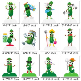 12pcs Pickle Party Honeycomb Centerpieces Green Pickle Party Decorations Cute Cucumber Party Honeycomb Centerpieces for Funny Pickle Theme Birthday Baby Shower Kind of A Big Dill Party Favor Supplies