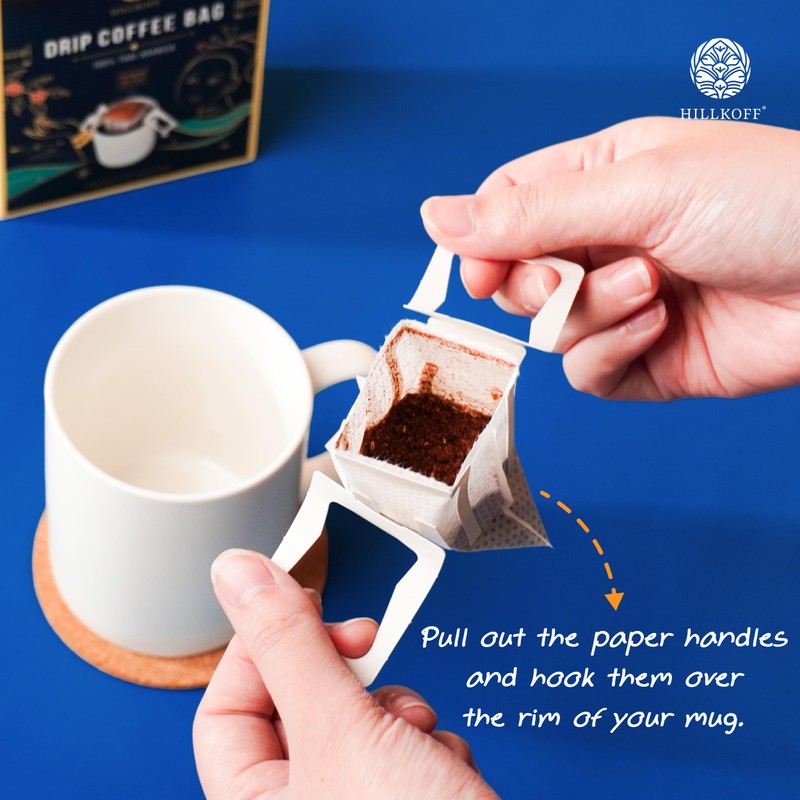 Hillkoff Drip Coffee Bags, premium 100% Arabica from Northern Thailand,
