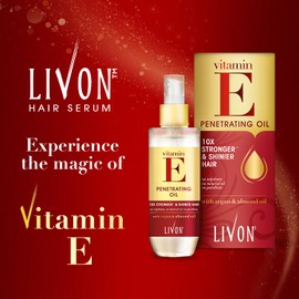 Livon Livon Hair Serum for Men & Women | Frizz free & shinier hair | Sulphate & Paraben free| All Hair Types | Lightweight & Non Greasy | Vitamin E Serum Oil | Enriched with Argan & Almond Oil | 3.3 Fl.oz