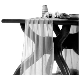 MDS Pack of 20 | Grey | 14ft Chiffon Table Runner 29x170 Inches Long Romantic Rustic Sheer Gauze Runner for Wedding Bridal Shower Birthday Banquets Engagement Spring Easter Boho Decorations