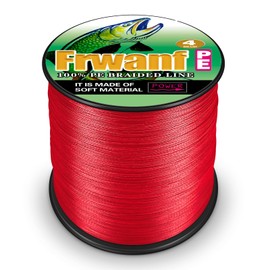 Frwanf Geflochtene Angelschnur, Farbe verblasst nicht, 100 m - 2000 m, 2,7–136 kg, superstarke PE-Angelschnur, abriebfest, kein Dehnen, Rot