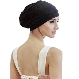 Pleated Swim Cap Ladies Swimming Hat Women Long Hair Swim Cap Bathing Cap Ears Protection Cap Swim Hat Super Elastic Turban Swimming Cap Surfing Cap Shower Cap for Long Hair Short Hair